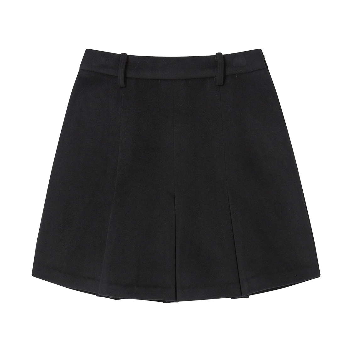 RG_25_FW1_SK_02 Rogin N Rosie Pleats Wool Skirt Black