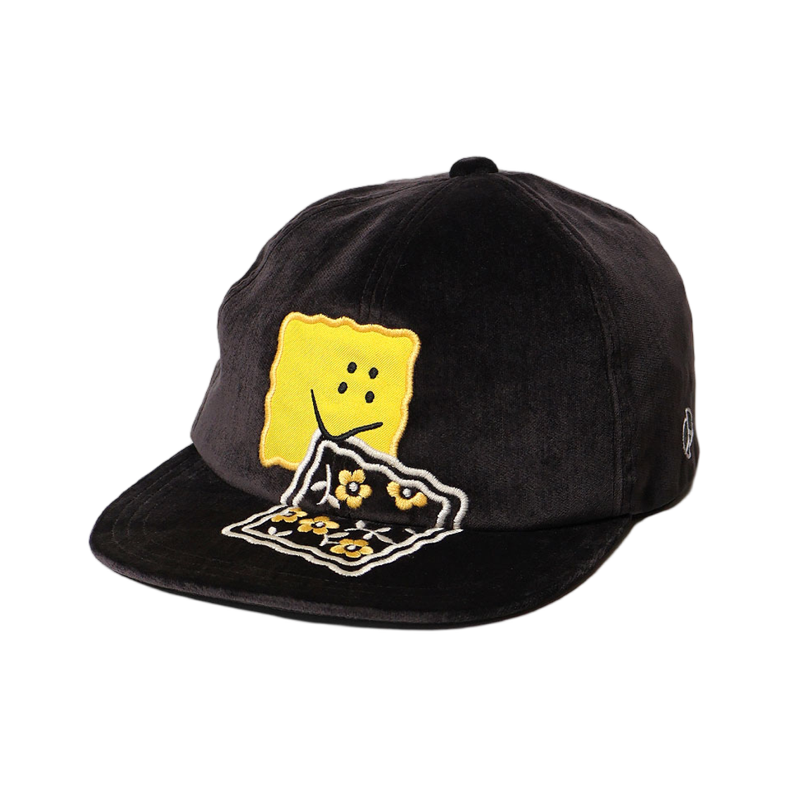 캐피탈 벨베틴 베이스볼 캡 패키쉬 레인보우 자수 블랙(Kapital Velveteen Baseball Cap Peckish Rainbow Embroidery Black)
