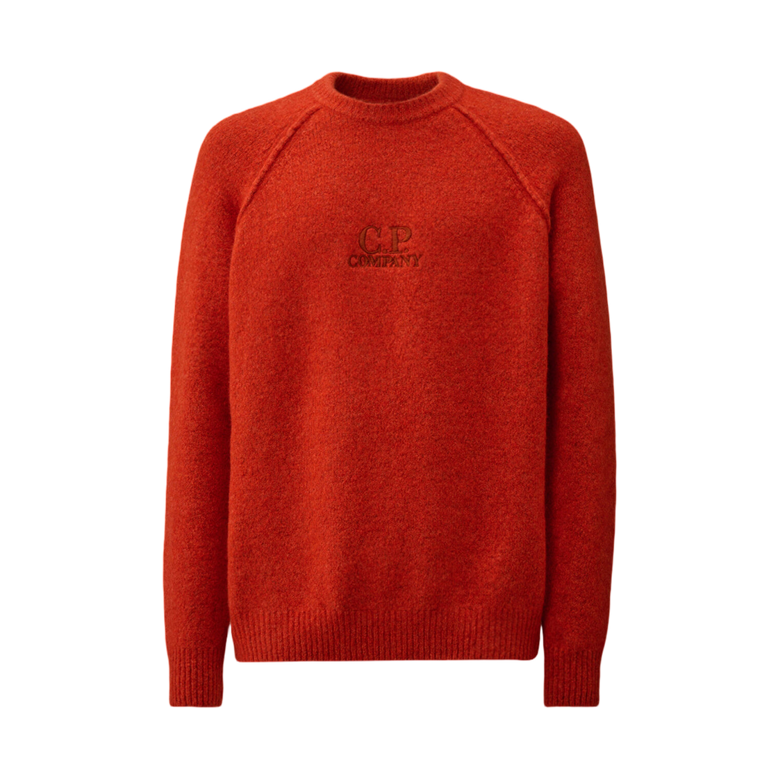 C.P. 컴퍼니 엑스트라파인 메리노 Wool Raglan Crewneck 스웨터 러셋 오렌지 - 25FW(C.P. Company Extrafine Merino Wool Raglan Crewneck Sweater Russet Orange - 25FW) - 1