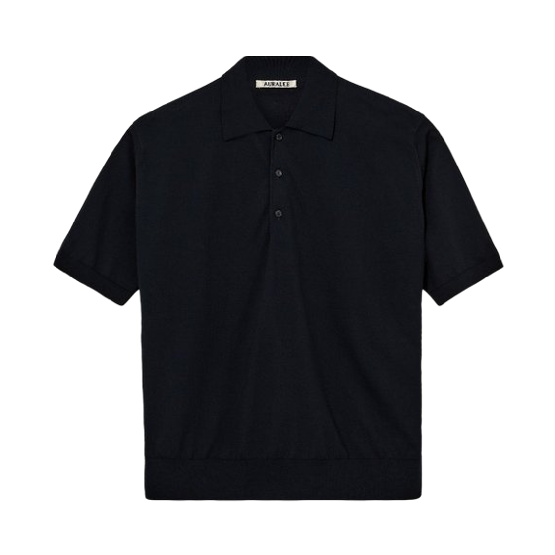 A25SP02KA Auralee Super High Gauge Cotton Knit Polo Dark Navy