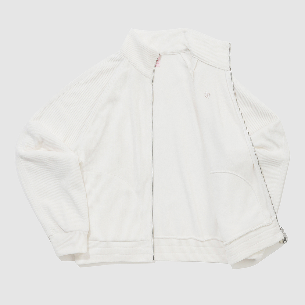 르꼬끄 스포르티브 여성 루즈핏 벨듀로이 하이넥 집업 - 아이보리 QQ422OFTO3(le coq sportif Women's Loose-Fit Velduroy High-Neck Zip-Up Jacket Ivory) - 4