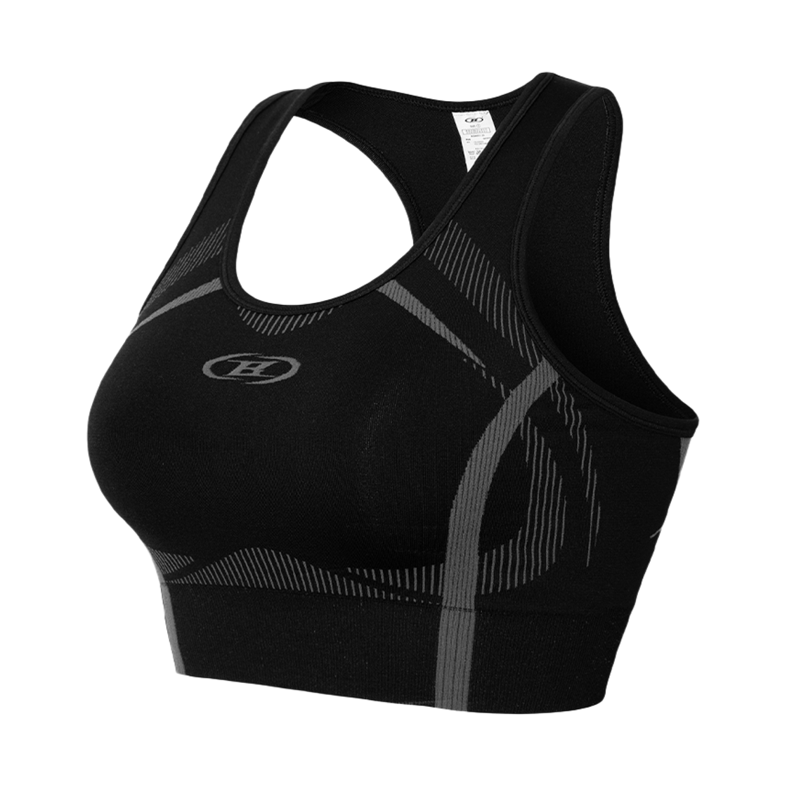 본투윈 W 심볼 B 이클립스 심리스 브라탑 블랙(BORN TO WIN W Symbol B Eclipse Seamless Bra Top Black)