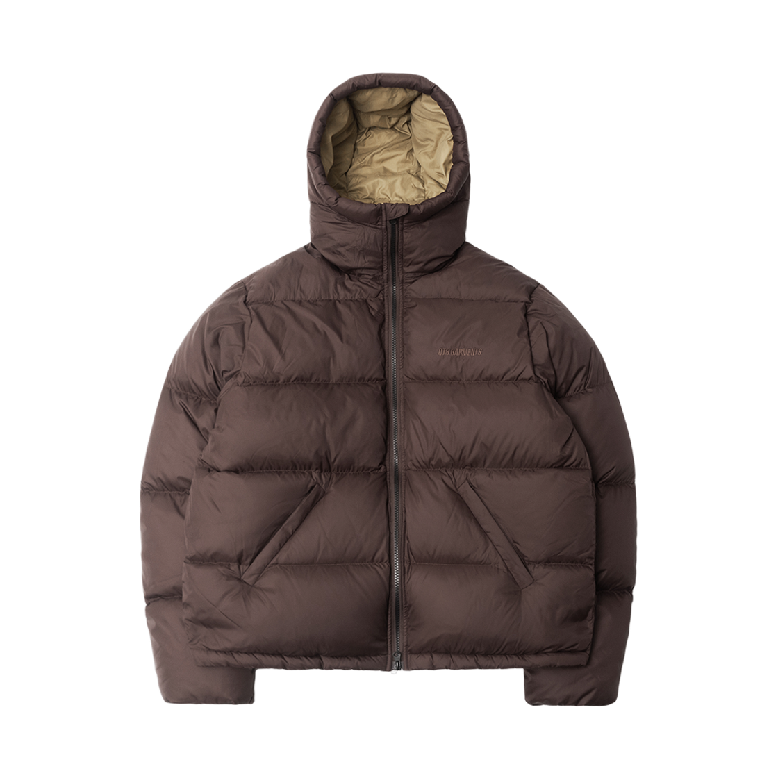 Q5WMJK003BRO QT8 GARMENTS Duck Down Heavyweight Hoodie Jacket Brown
