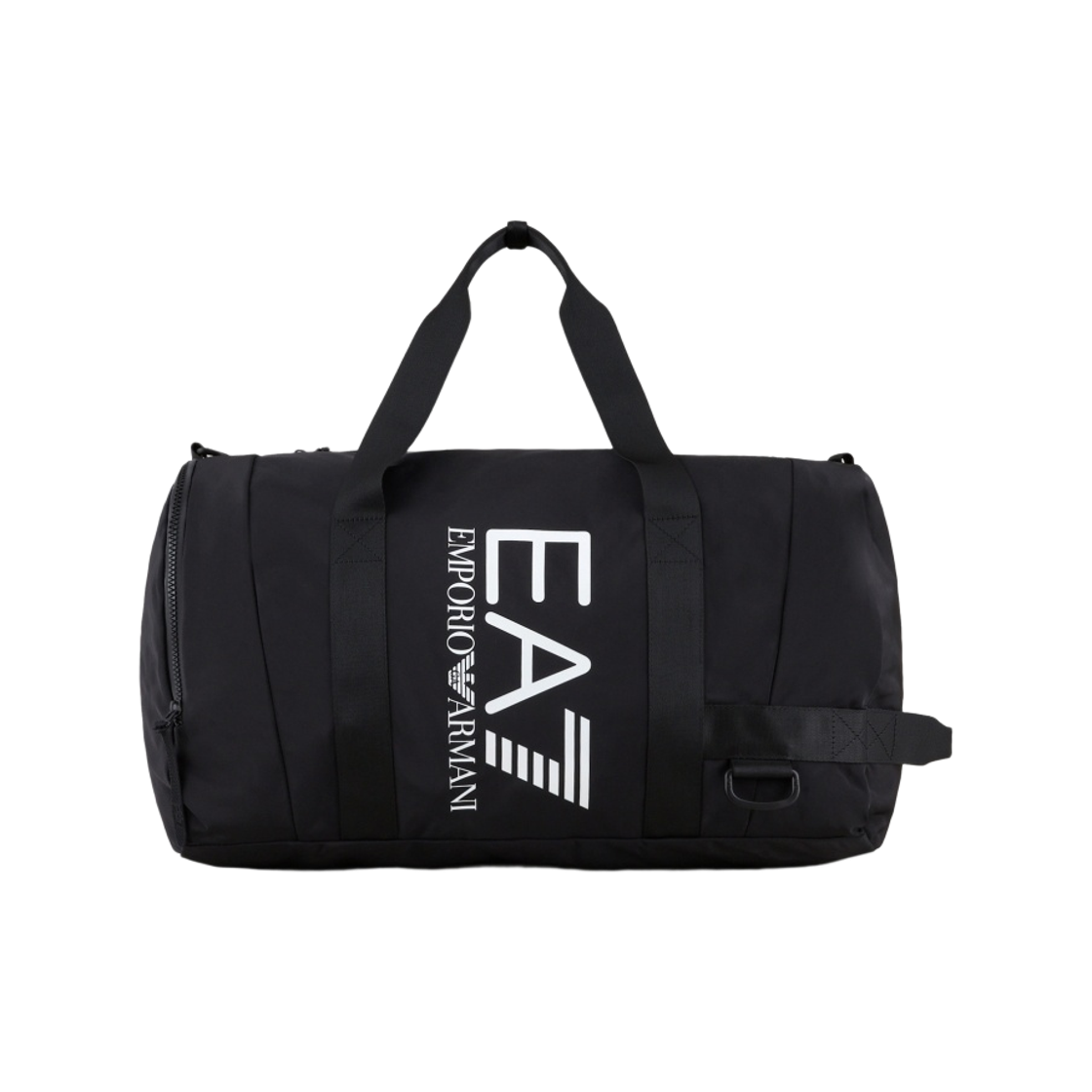 2450623R91102021 Emporio Armani EA7 Technical Fabric Duffel Bag with Oversized Logo Black