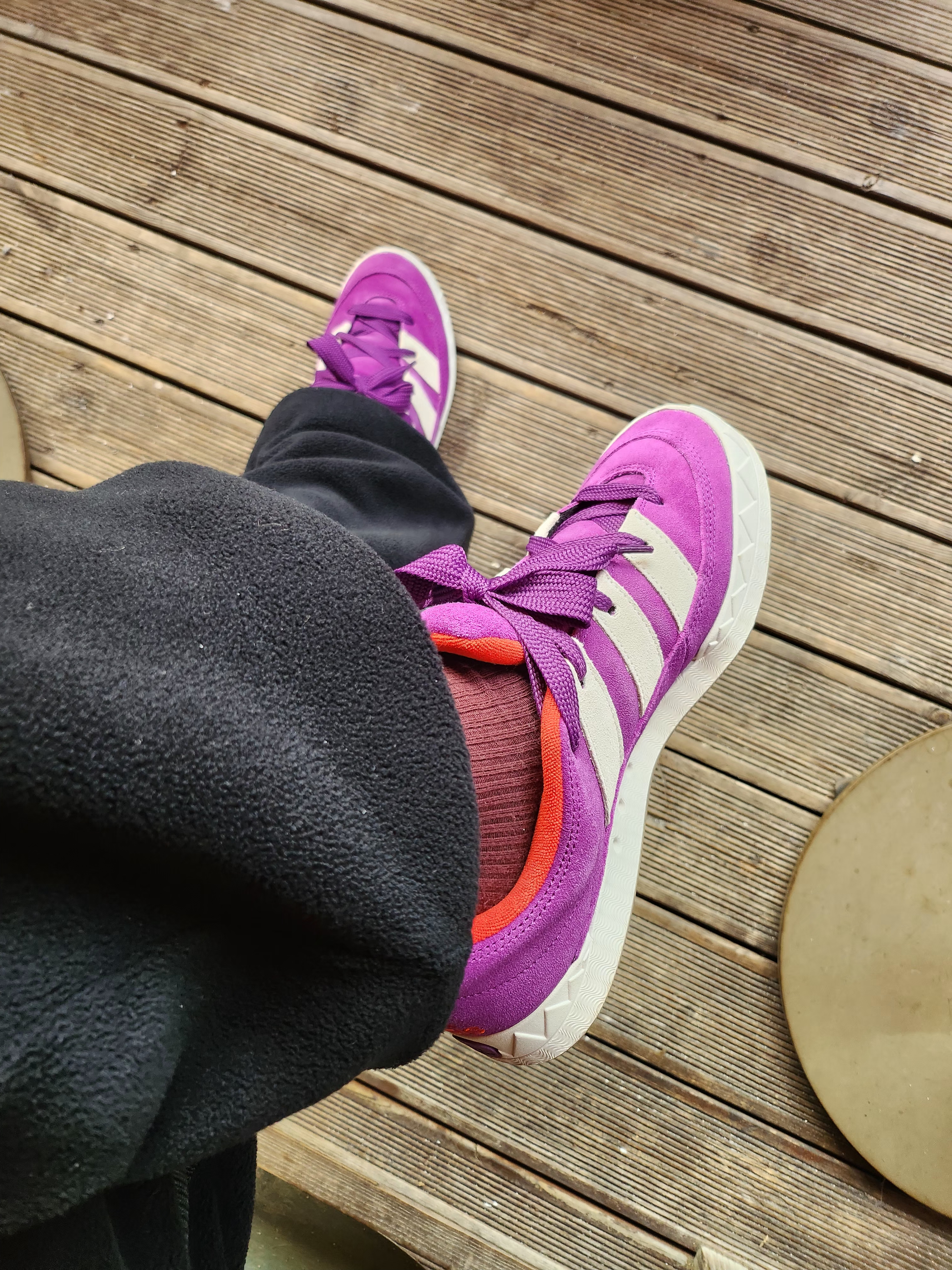 Adidas x Atmos Adimatic Glory Purple 착용 스타일