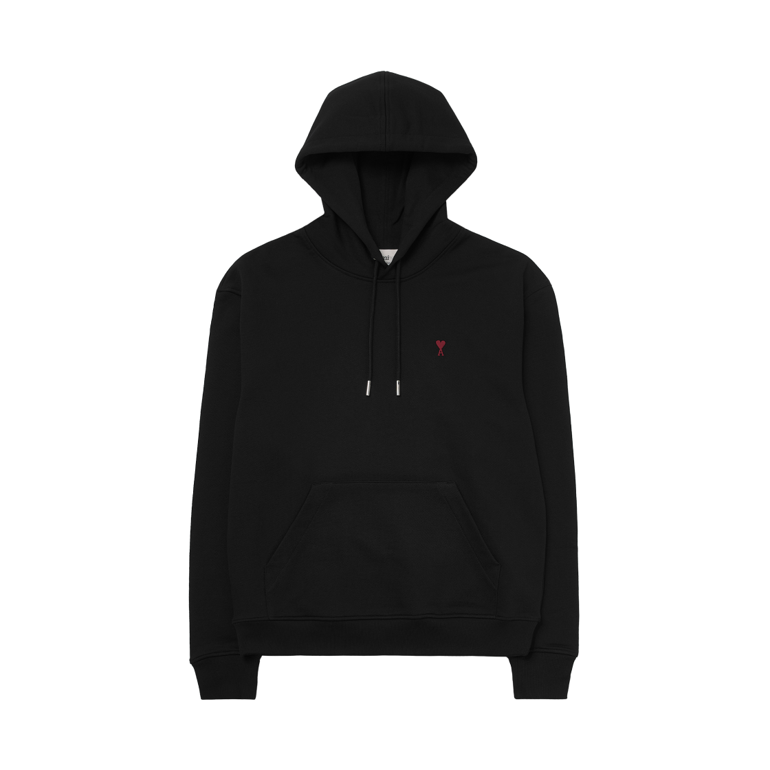 아미 스몰 하트 로고 루프백 오가닉 코튼 플리스 후드 블랙(AMI de Coeur Loopback Oragnic Cotton Fleece Hoodie Black)