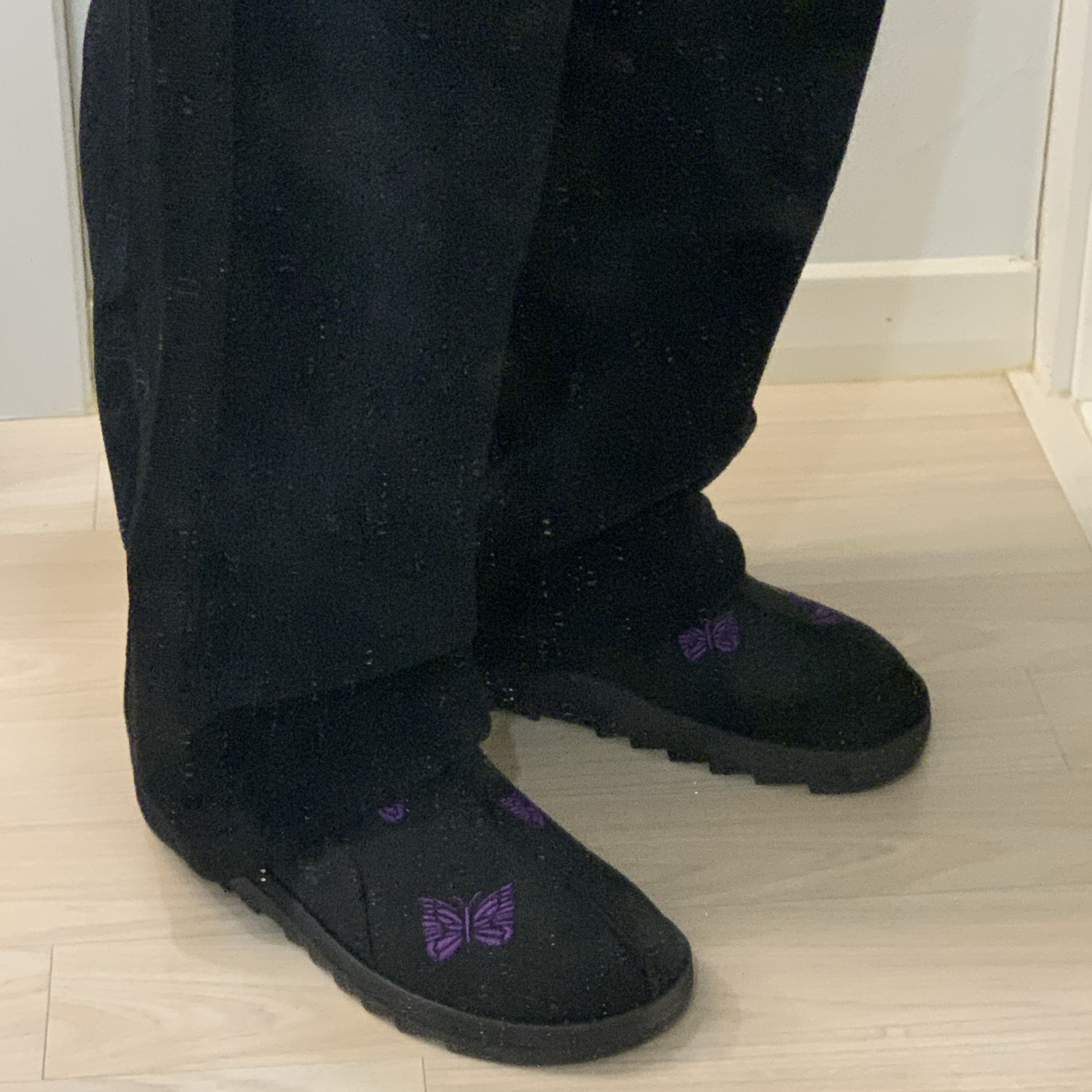 Reebok x Needles Beatnik Moc Core Black Extreme Purple 착용 스타일