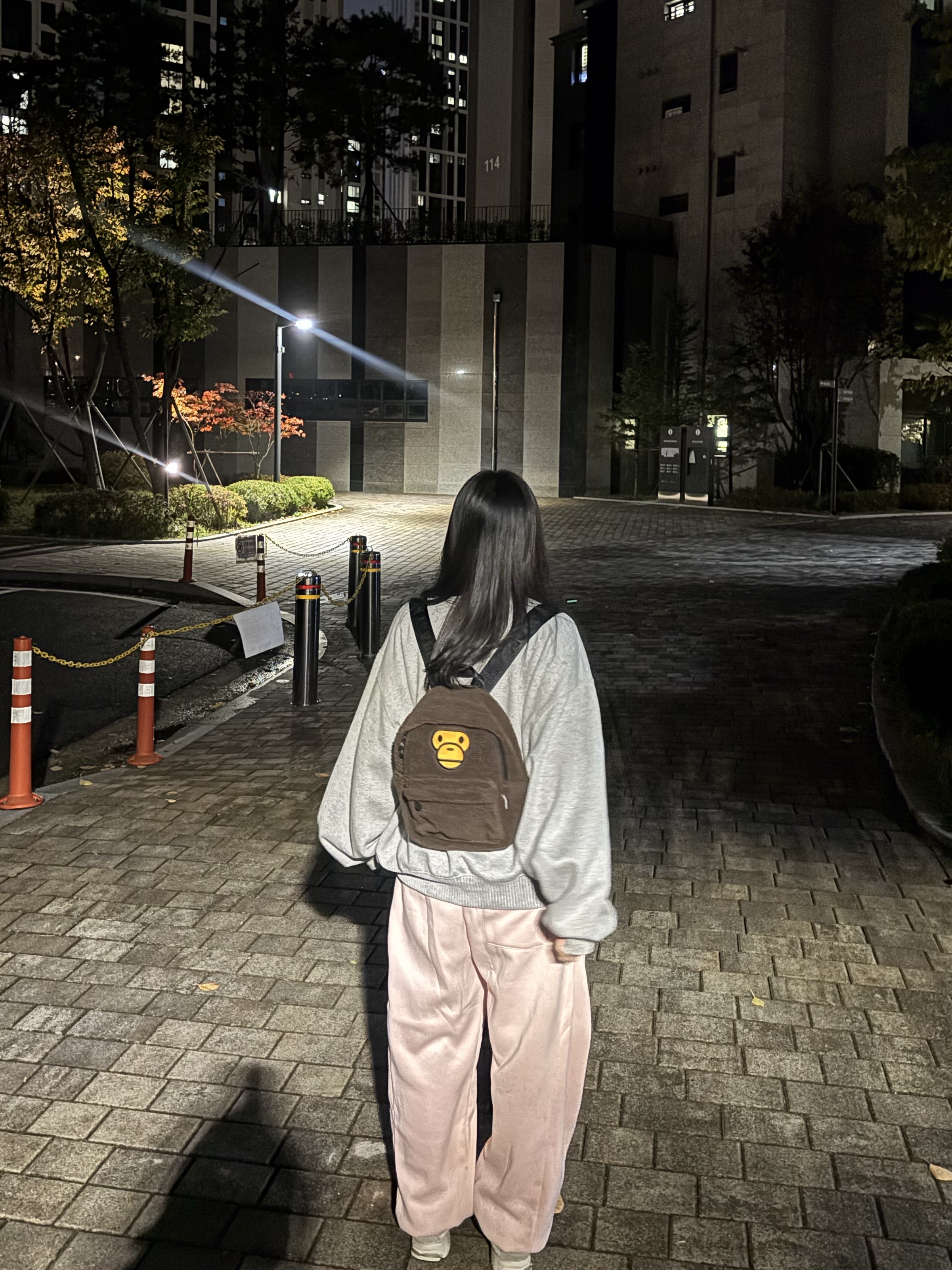 BAPE Baby Milo Mini Fur Backpack Brown 착용 스타일