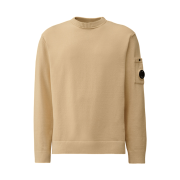 C.P. Company Soft Cotton Stretch Crewneck Sweater Pistachio Shell Beige - 25FW