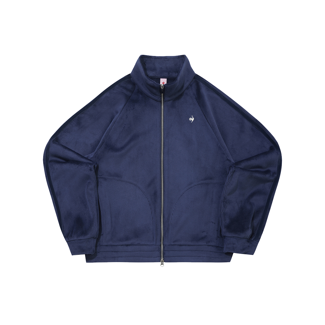 QQ422OFTO3_DNV0 le coq sportif Women's Loose-Fit Velduroy High-Neck Zip-Up Jacket Dark Navy