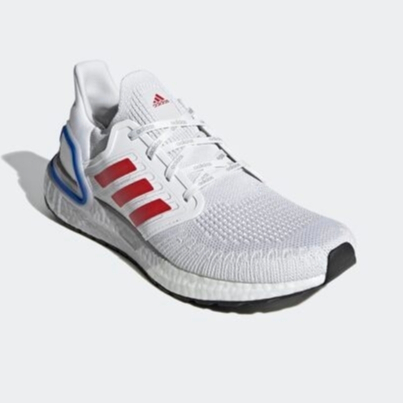 Adidas Ultra Boost 20 Cloud White Glory Red 착용 스타일 - 3
