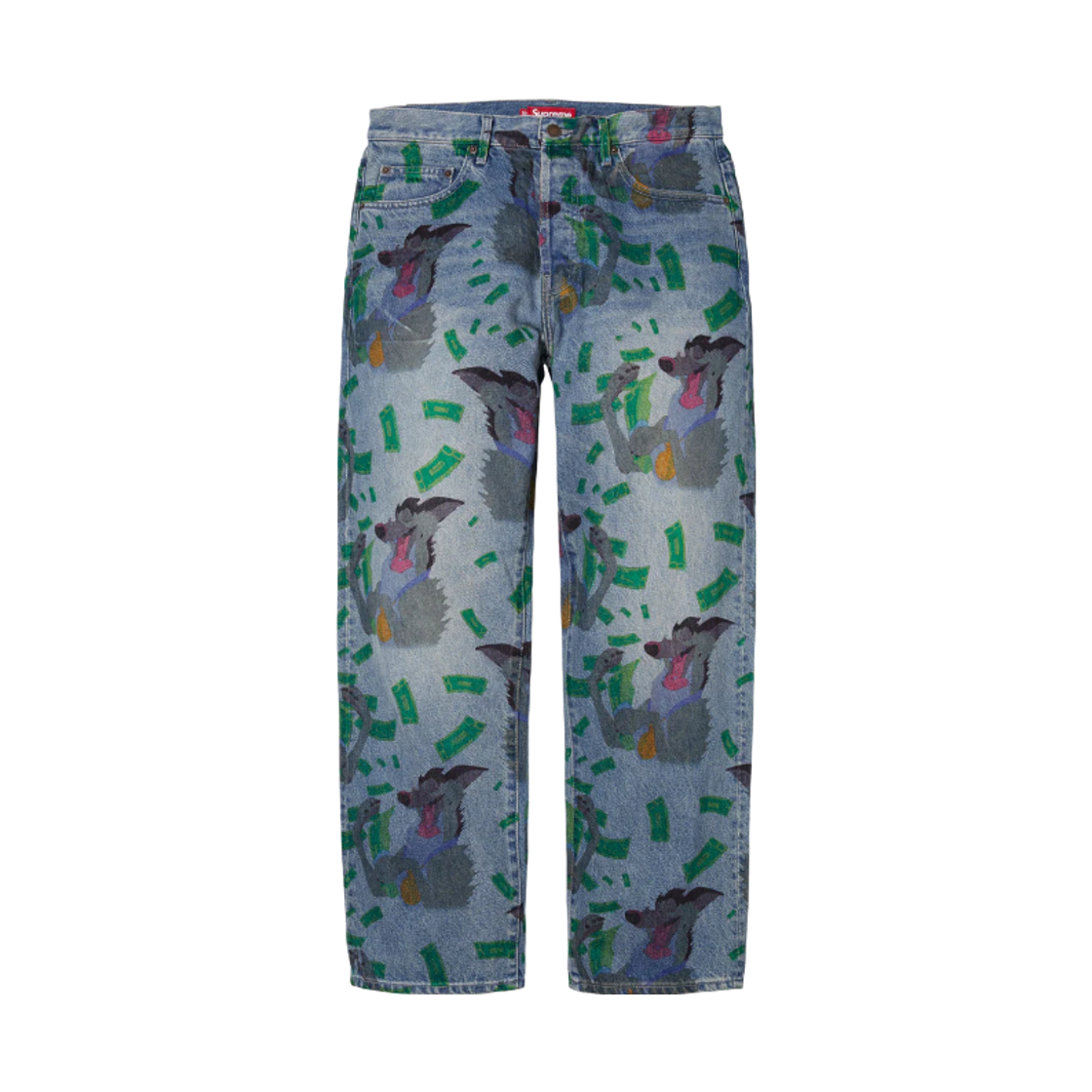 슈프림 올 독스 고 투 헤븐 루즈 핏 진 워시드 인디고 - 25FW(Supreme All Dogs Go To Heaven Loose Fit Jean Washed Indigo - 25FW) - 1