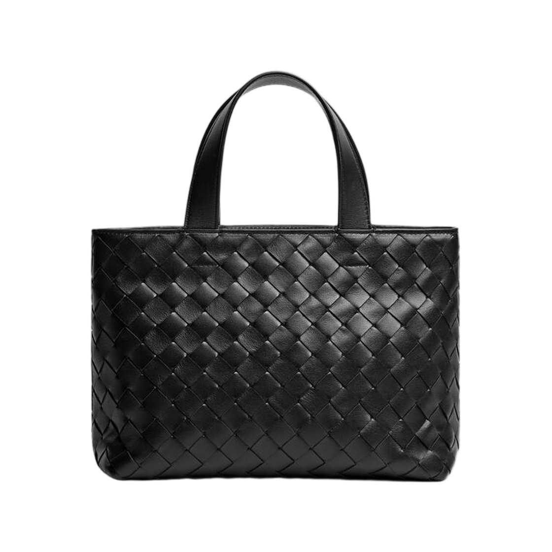 855504V2HL11089 Bottega Veneta Mini Intrecciato Zipped Tote Black