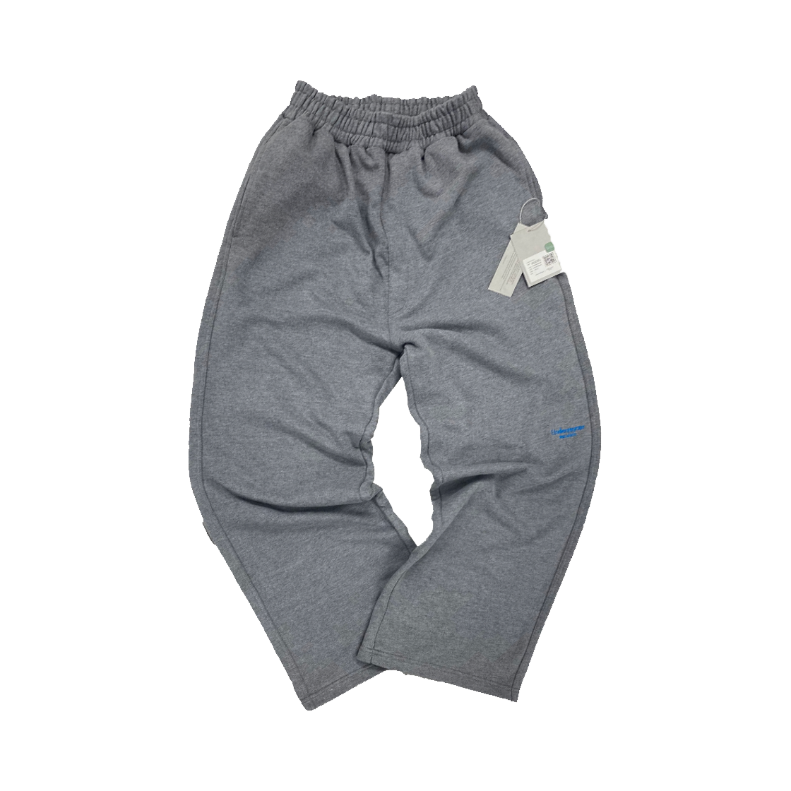 언더마이카 무.01 안티 Fxxking 로고 플레이 오버사이즈 스웨트팬츠 그레이