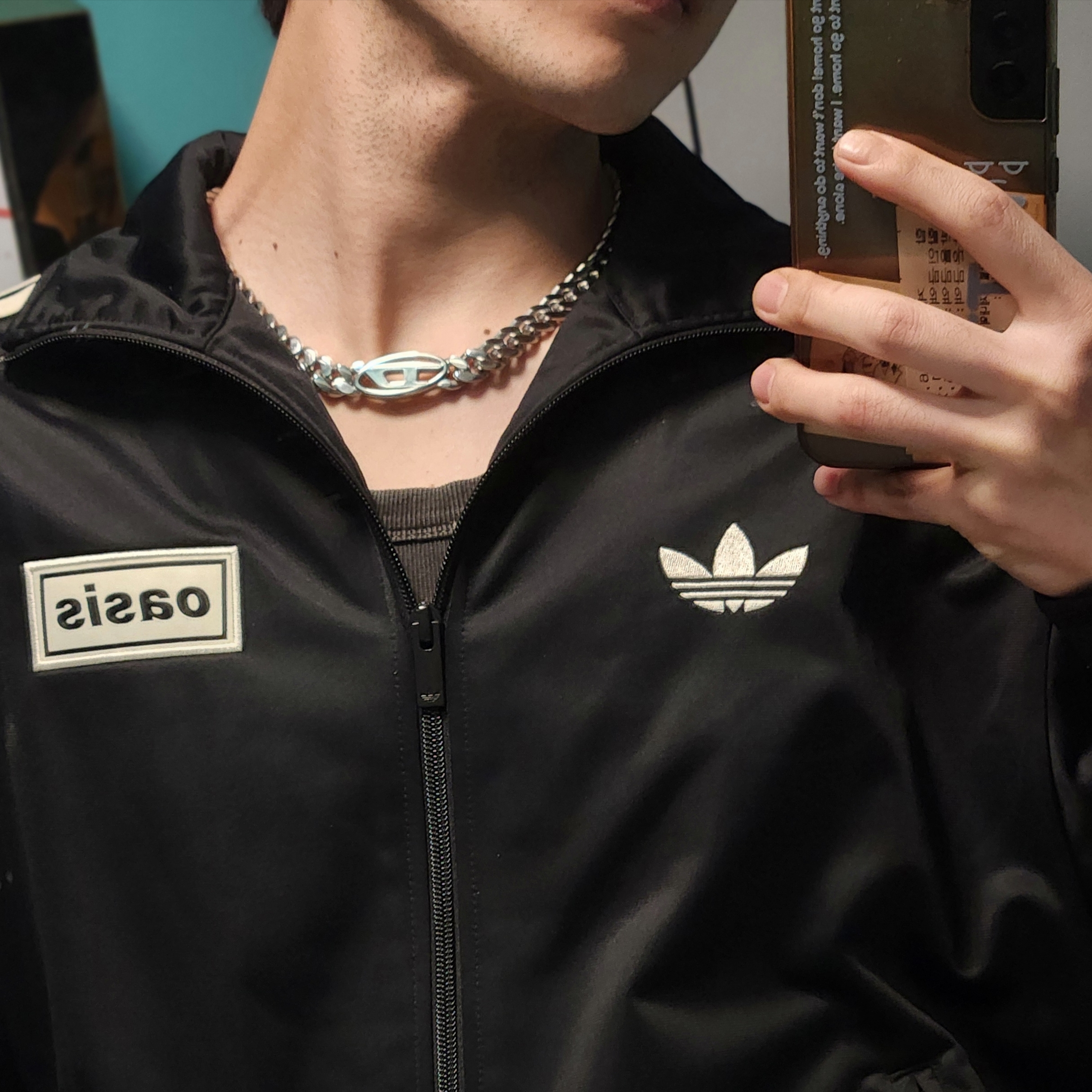 Diesel Dx1433 Stainless Steel Choker Necklace Silver 착용 스타일