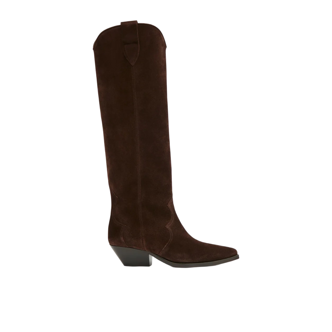 BT0001FA-A1A03S-50CL (W) Isabel Marant Denvee Suede Calfskin Cowboy Boots Chocolate