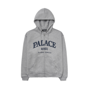 Palace Triple Stitch Veritas Zip Hood Grey Marl - 25FW