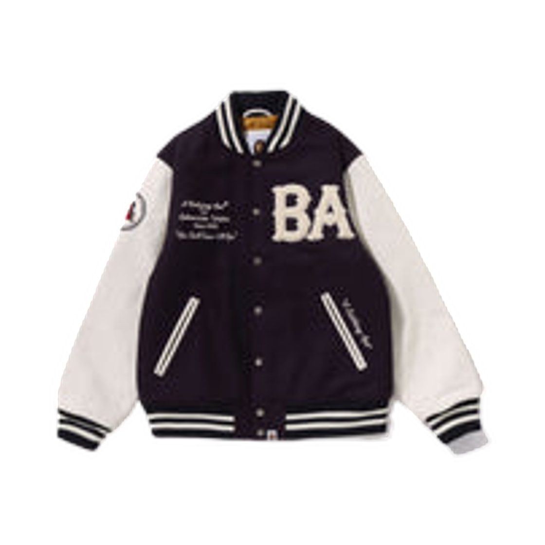 베이프 어 베이싱 에이프 바시티 자켓 퍼플(BAPE A Bathing Ape Varsity Jacket Purple) - 1