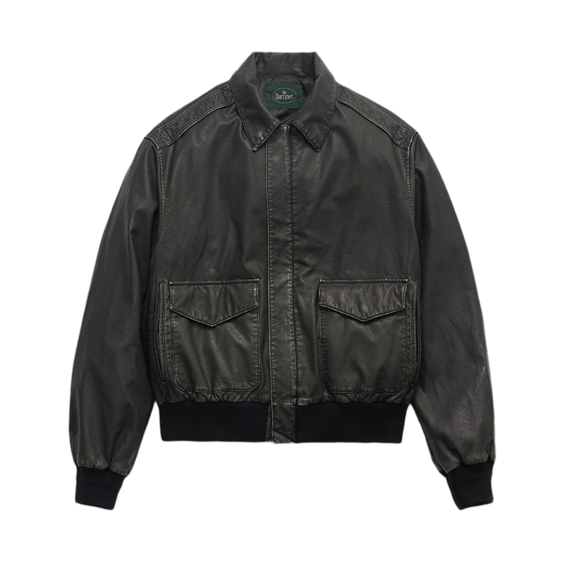 (W) 더 바넷 브라인 빈티지 레더 자켓 블랙((W) The Barnnet Brine Vintage Leather Jacket Black)