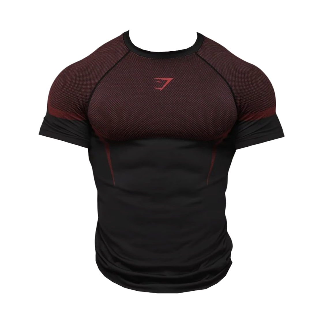 짐샤크 오닉스 5.0 심리스 티셔츠 블랙 카마인 레드(Gymshark Onyx 5.0 Seamless T-Shirt Black Carmine Red)