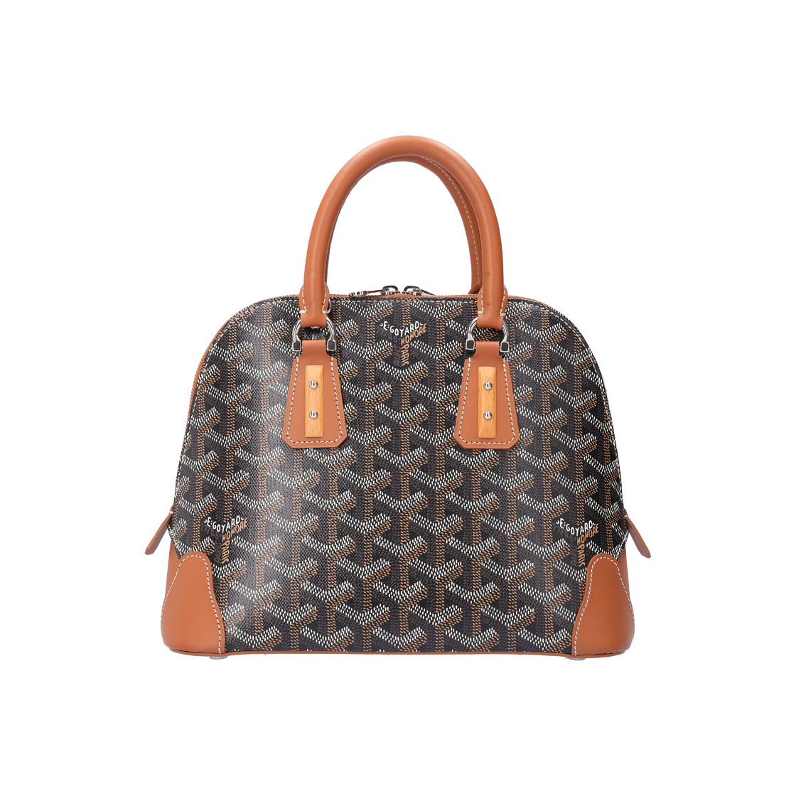 IT6K54T5USKT Goyard Vendôme Mini Bag in Black Tan Canvas Leather