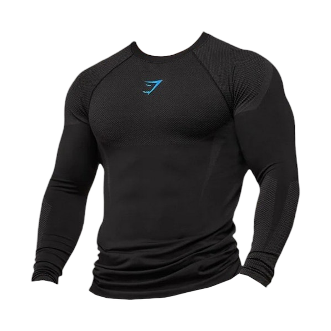 A6A3G-BB24 Gymshark Onyx 5.0 Seamless Long Sleeve T-Shirt Black Onyx Grey