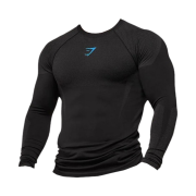 Gymshark Onyx 5.0 Seamless Long Sleeve T-Shirt Black Onyx Grey
