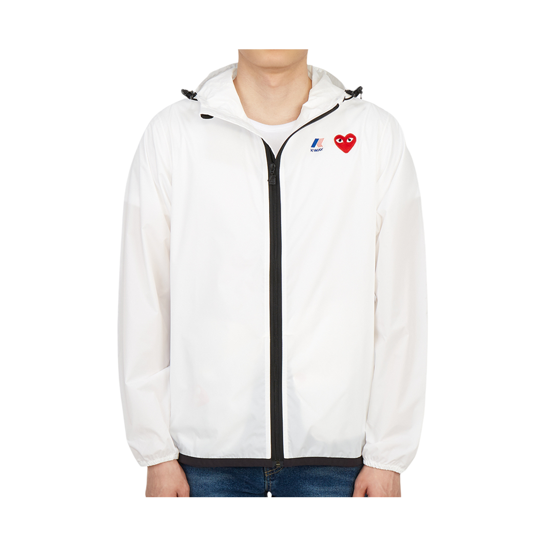 [15% 쿠폰] 플레이 꼼데가르송 x 까웨 풀 집 자켓 화이트([15% 쿠폰] Play Comme des Garcons x K-Way Full Zip Jacket White) - 3