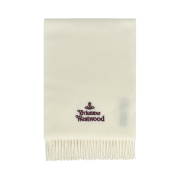 Vivienne Westwood Embroidered Logo Muffler White Wine