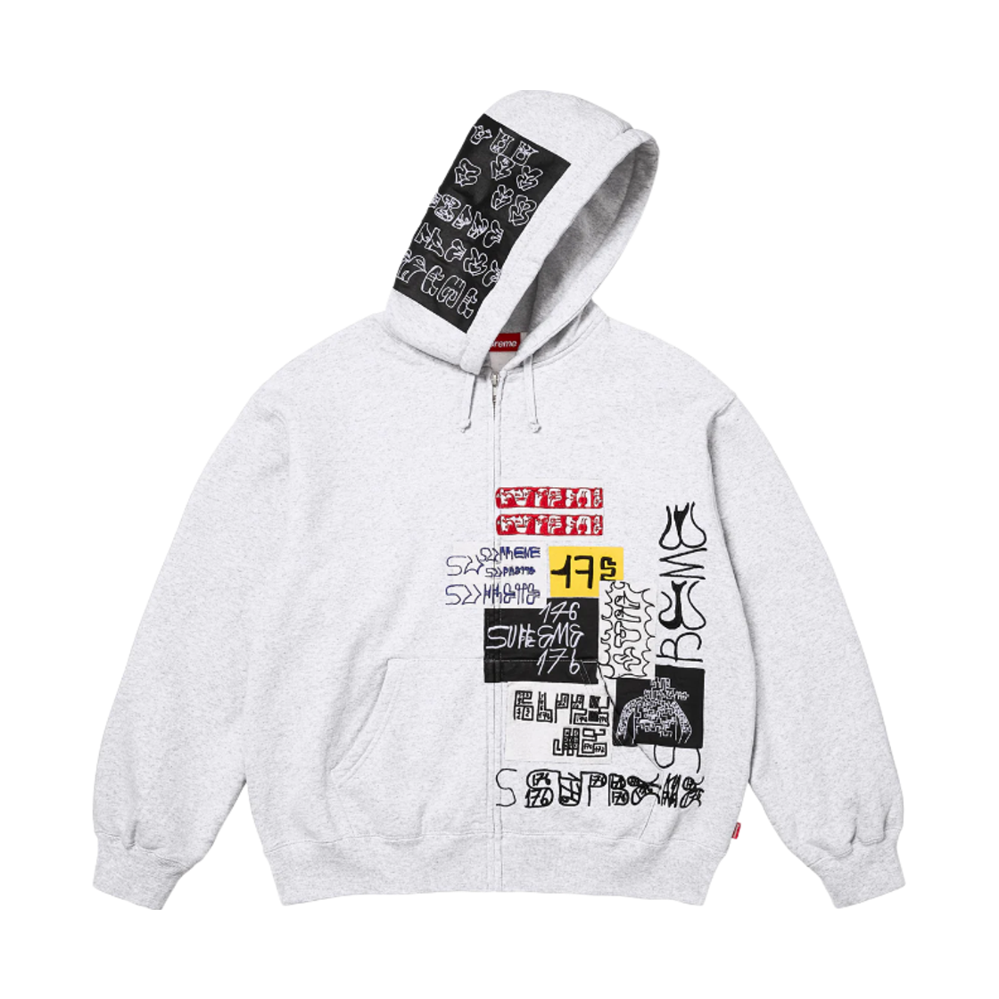 - Supreme 176 Zip Up Hooded Sweatshirt Ash Grey - 25FW