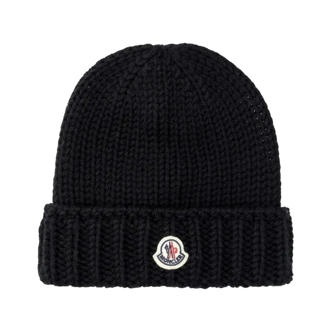 J2-954-3B00026-M1172-999 (Kids) Moncler Logo Patch Wool Beanie Black - 24FW