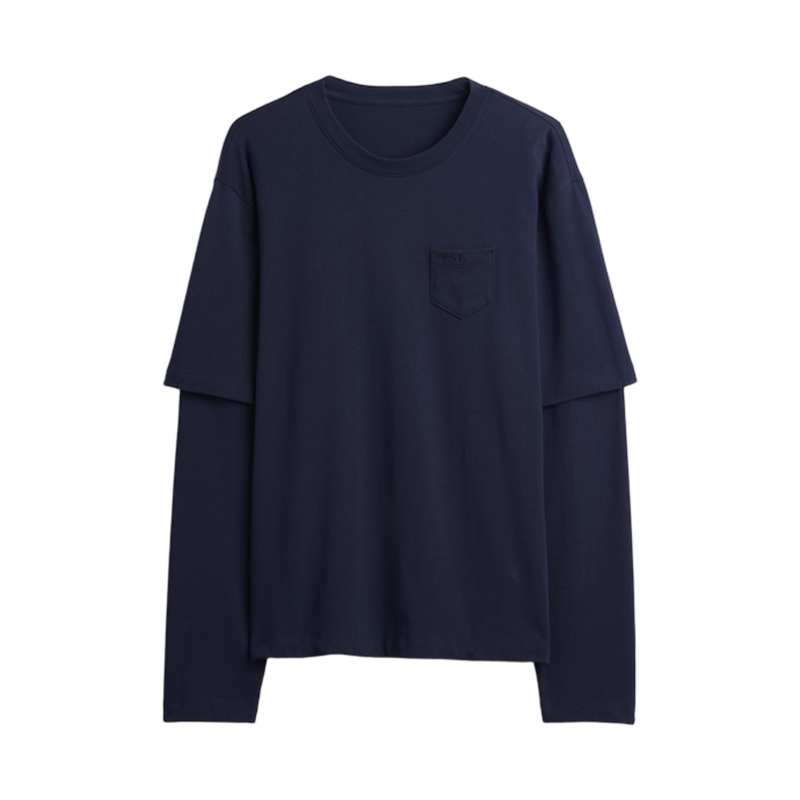 갭 × 샌디 리앙 어덜트 헤비웨이트 오가닉 코튼 레이어드 티셔츠 네이비 유니폼(Gap × Sandy Liang Adult Heavyweight Organic Cotton Layered T-Shirt Navy Uniform)