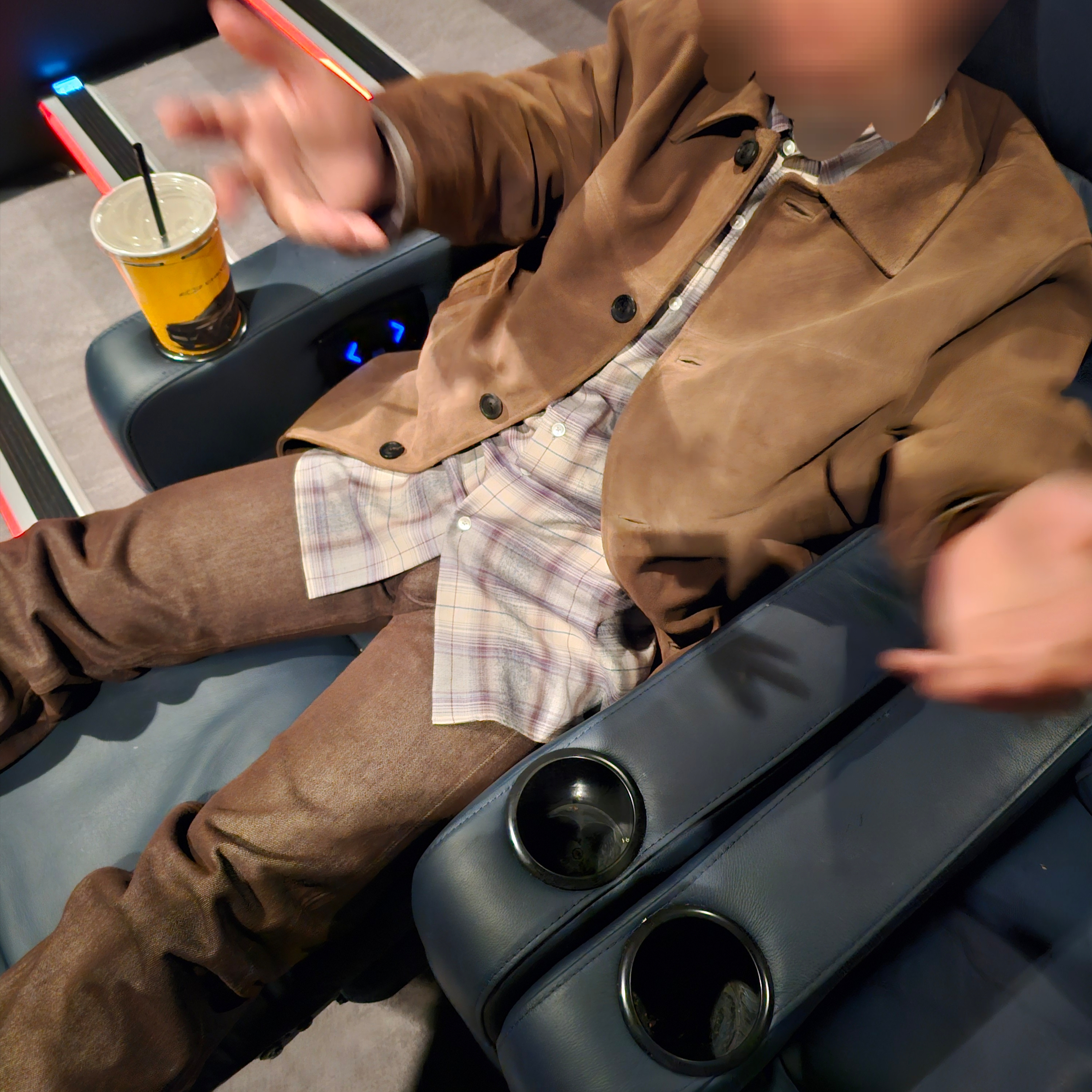 Auralee Hard Twist Denim 5P Pants Brown - 21AW, Auralee Super Light Wool Check Shirt Grey Check - 23AW 착용 스타일 - 3