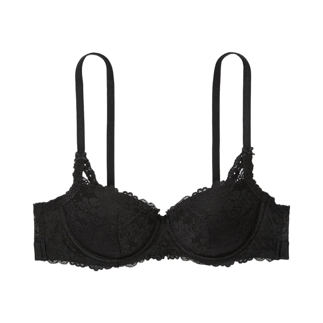 (W) 빅토리아 시크릿 윙크 라이틀리 라인 발코네테 브라 퓨어 블랙((W) Victoria's Secret Wink Lightly Lined Balconette Bra Pure Black)