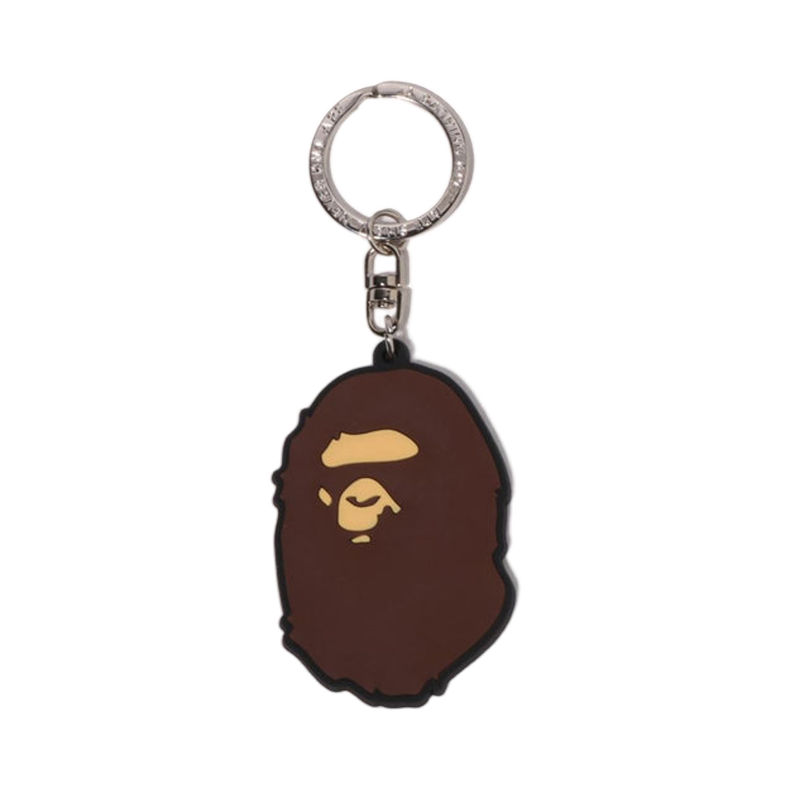 베이프 에이프 헤드 러버 키체인 브라운(BAPE Ape Head Rubber Keychain Brown)