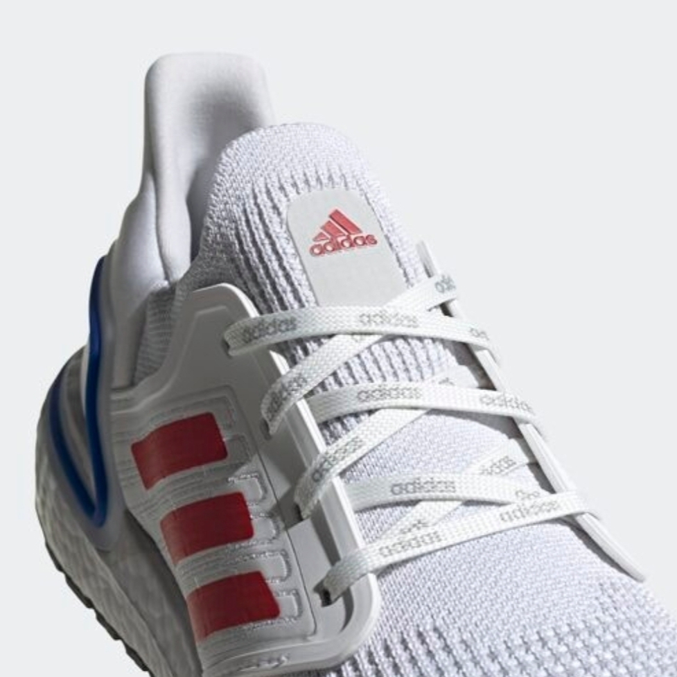 Adidas Ultra Boost 20 Cloud White Glory Red 착용 스타일 - 5