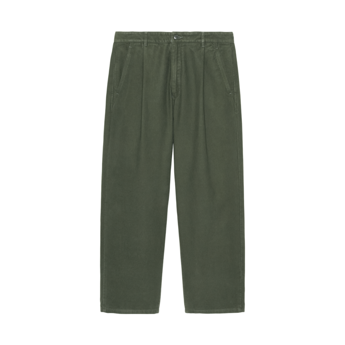 카브엠트 브러쉬드 소프트 코튼 원 턱 팬츠 그린 - 25 FW(Cav Empt Brushed Soft Cotton One Tuck Pants Green - 25FW)