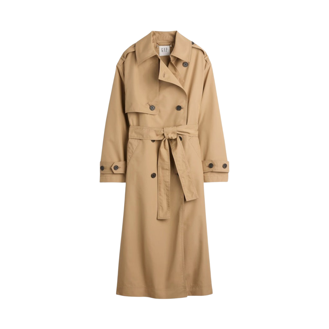 (W) 갭 × 샌디 리앙 보우 백 트렌치 코트 모하비 탄((W) Gap × Sandy Liang Bow-Back Trench Coat Mojave Tan)
