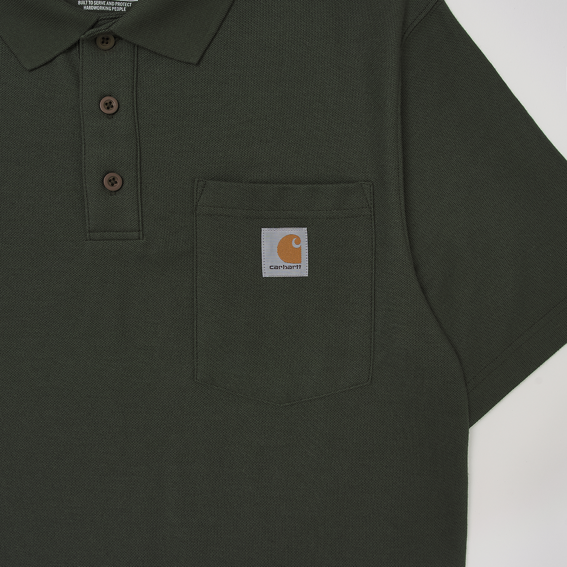 칼하트 루즈핏 미드웨이트 레귤러 숏슬리브 포켓 폴로 모스(Carhartt Loose Fit Midweight Regular Short Sleeve Pocket Polo Moss) - 3