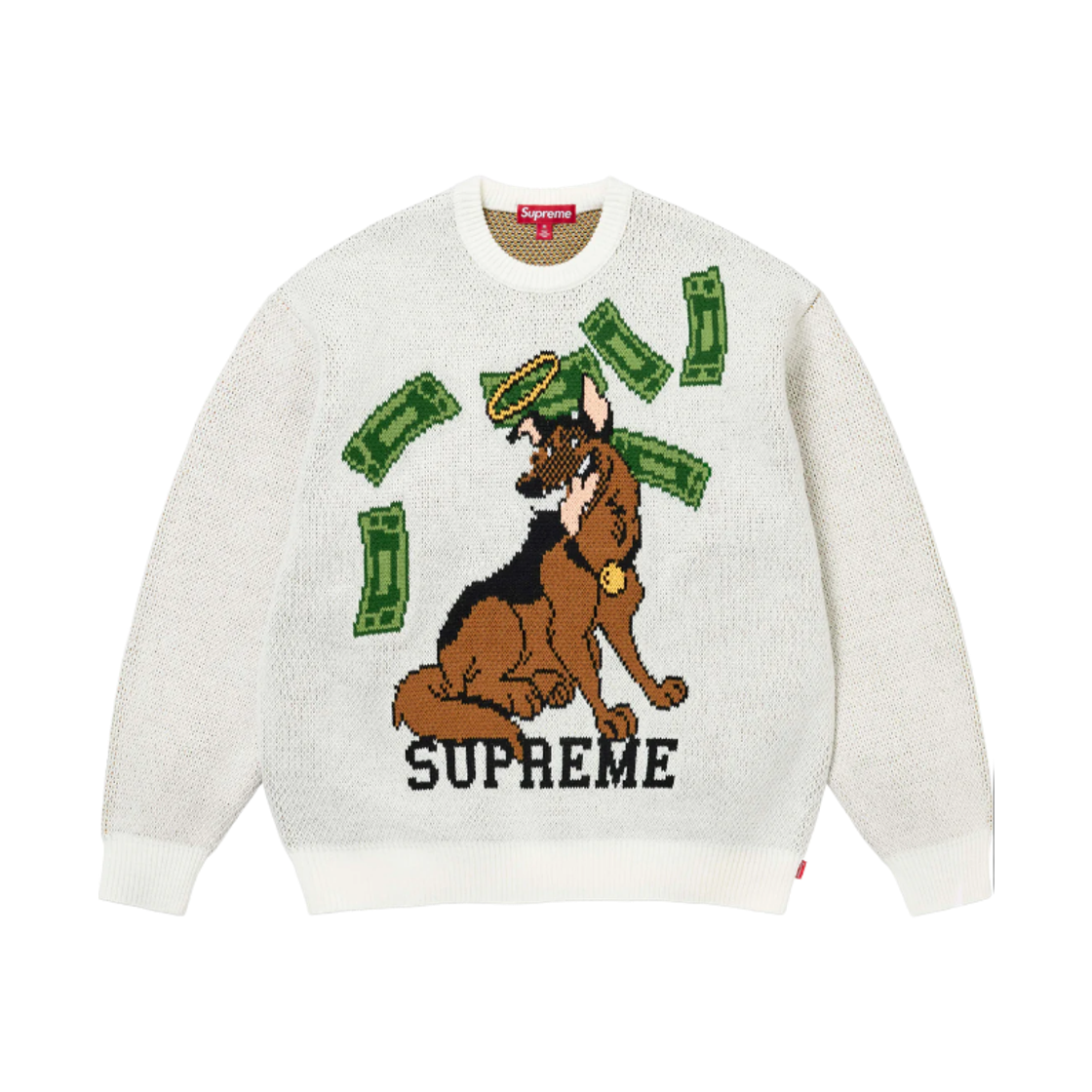 슈프림 올 독스 고 투 헤븐 스웨터 화이트 - 25FW(Supreme All Dogs Go To Heaven Sweater White - 25FW) - 1