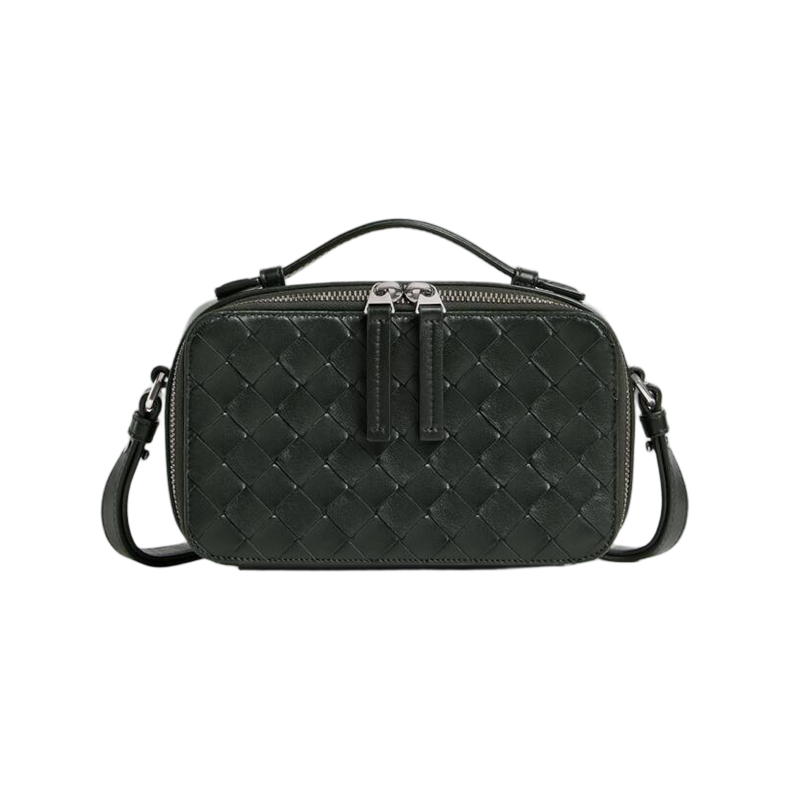 844067V2HL03009 Bottega Veneta Getaway Phone Pouch Dark Green