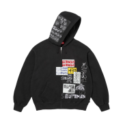 Supreme 176 Zip Up Hooded Sweatshirt Black - 25FW