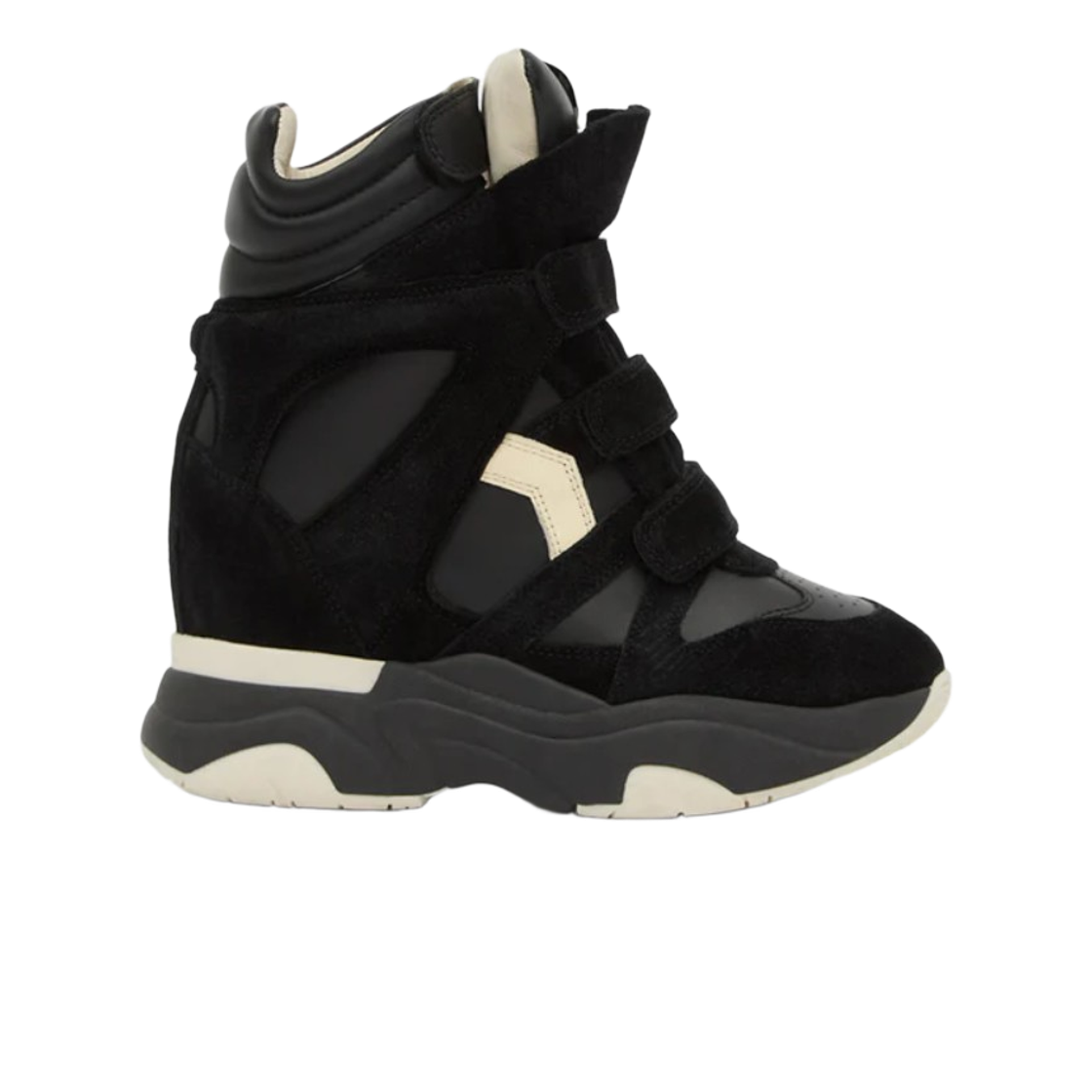 (W) 이자벨 마랑 발스키 하이탑 스웨이드 웨지 스니커즈 블랙((W) Isabel Marant Balskee High Top Suede Wedge Sneakers Black) - 1