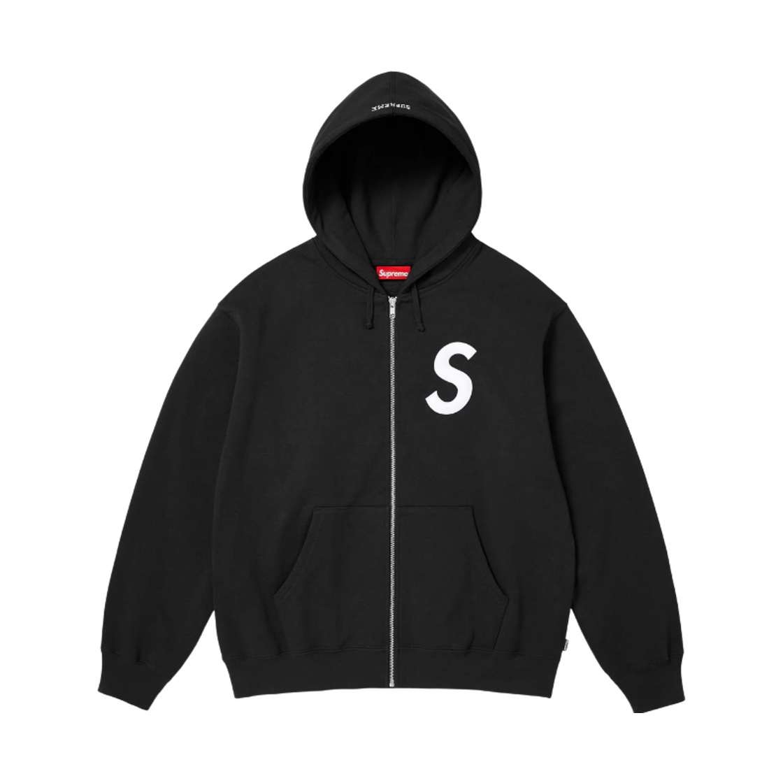 - Supreme S Logo Zip Up Hooded Sweatshirt Black - 25FW