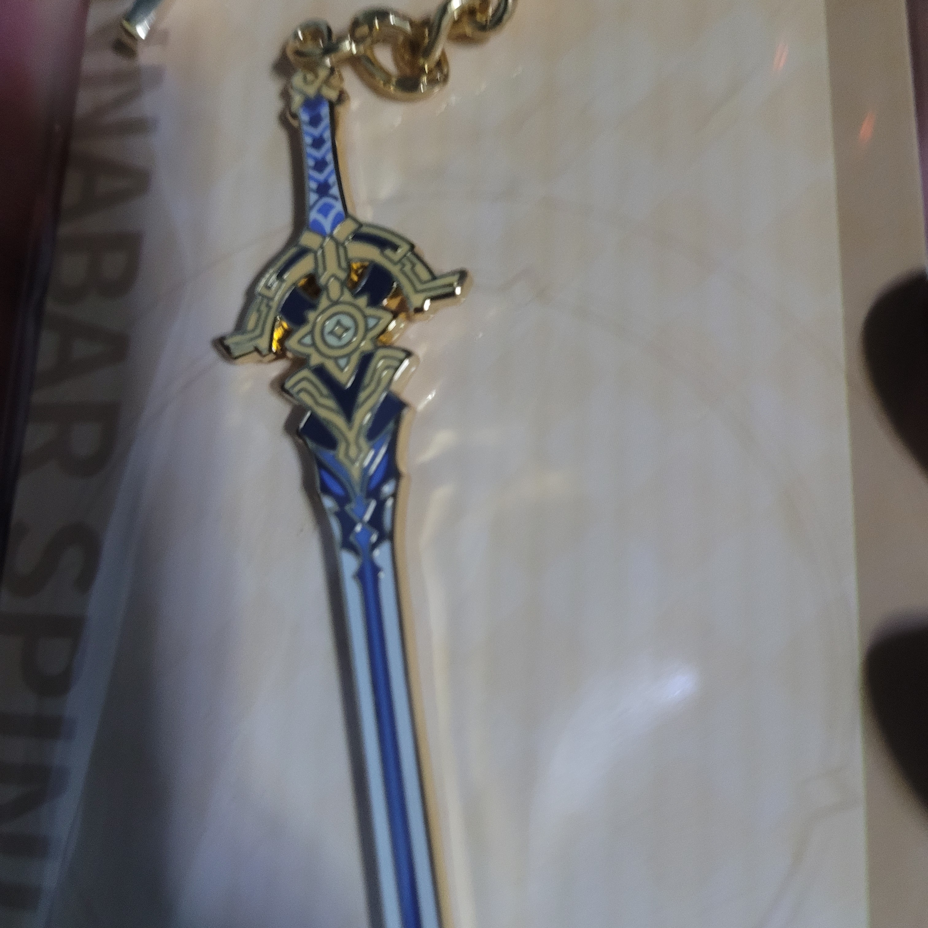 Genshin Metal Keychain Weapons Epitome Invocation Weapons Cinnabar Spindle 착용 스타일