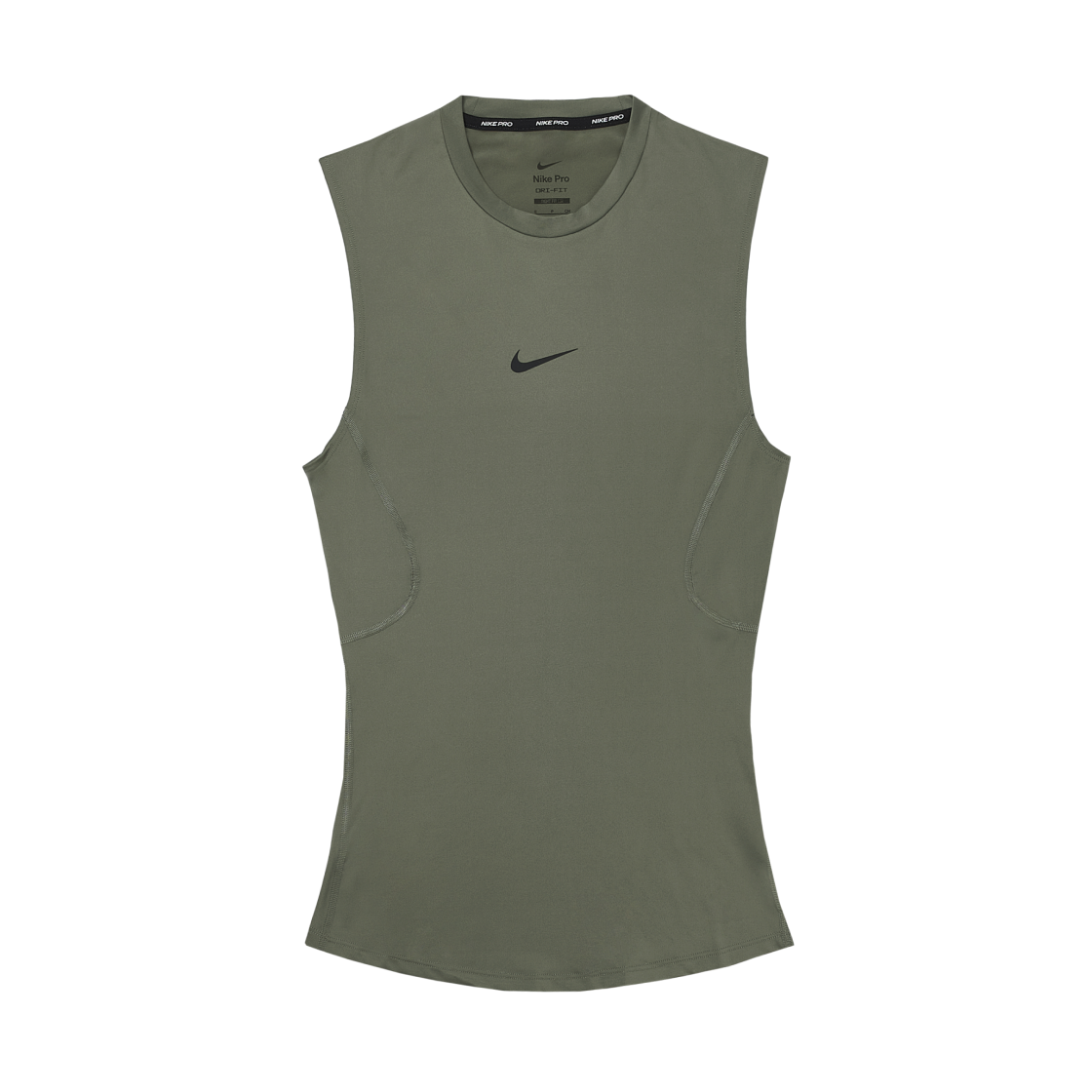 나이키 프로 드라이핏 타이트 피트니스 탑 라이트 아미 블랙 - 아시아(Nike Pro Dri-Fit Tight Fitness Top Light Army Black - Asia)