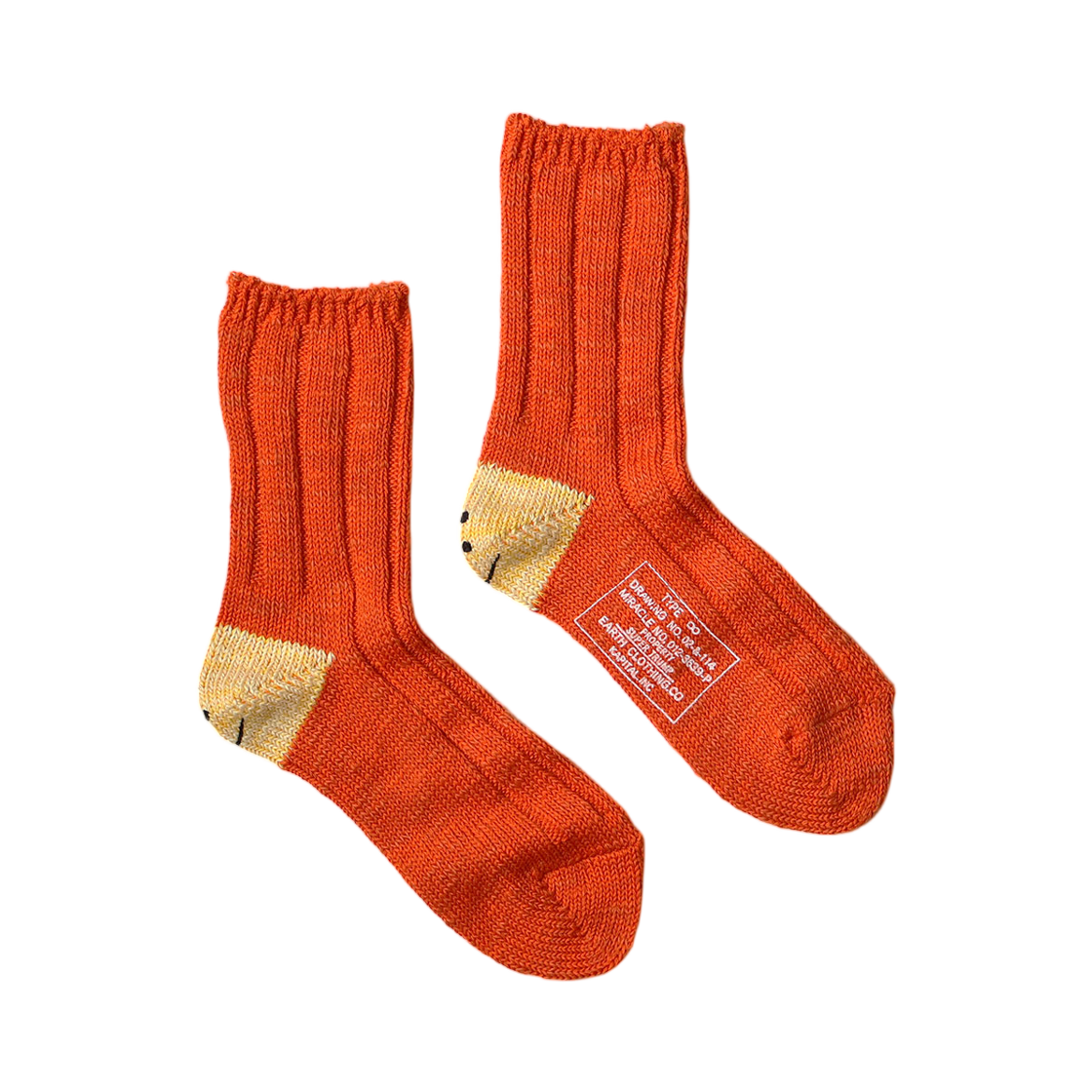 캐피탈 56 MA-1 레인보위 해피 힐 삭스 오렌지(Kapital 56 MA-1 Rainbowy Happy Heel Socks Orange) - 1