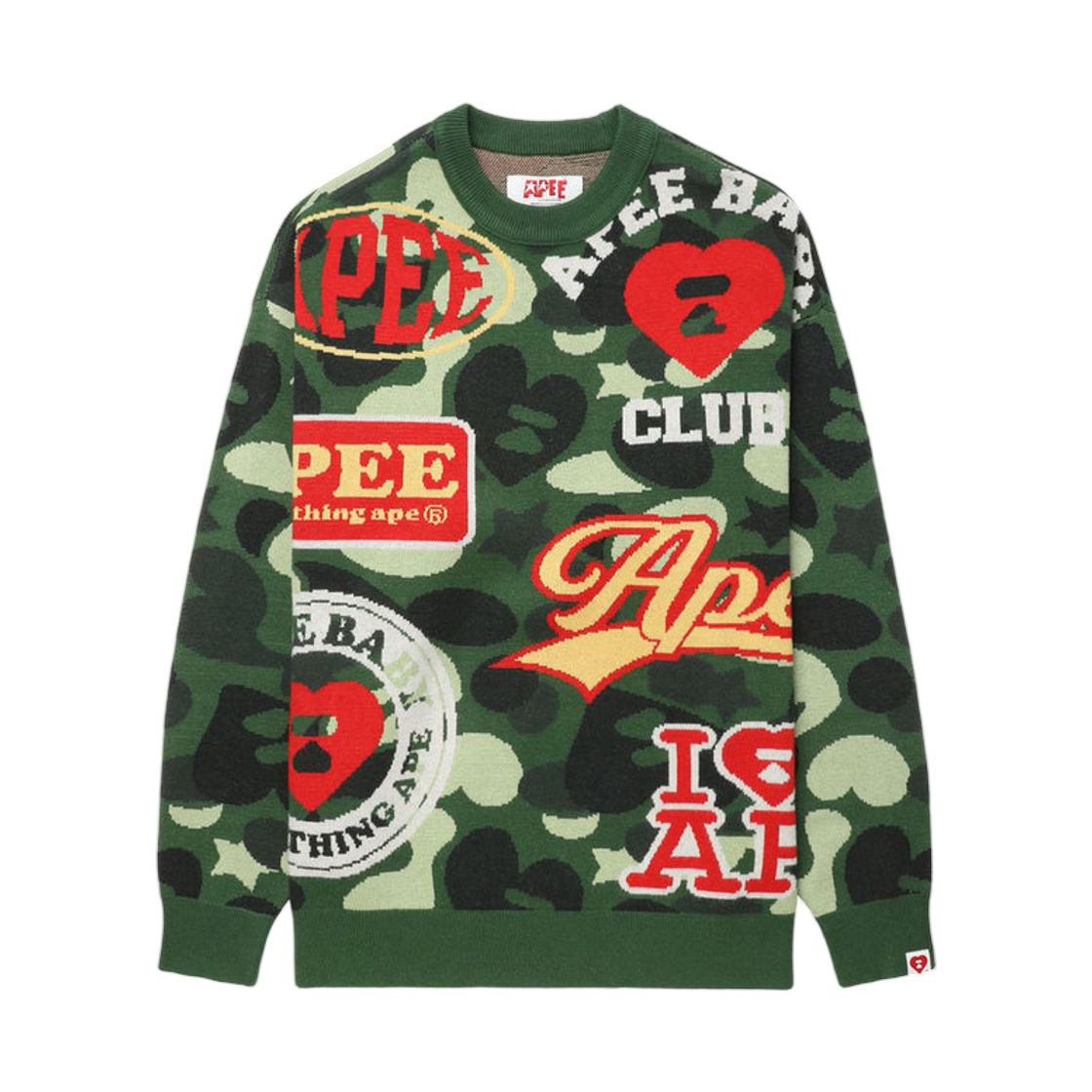 (W) 베이프 카모 니트웨어 그린((W) BAPE Camo Knitwear Green) - 1
