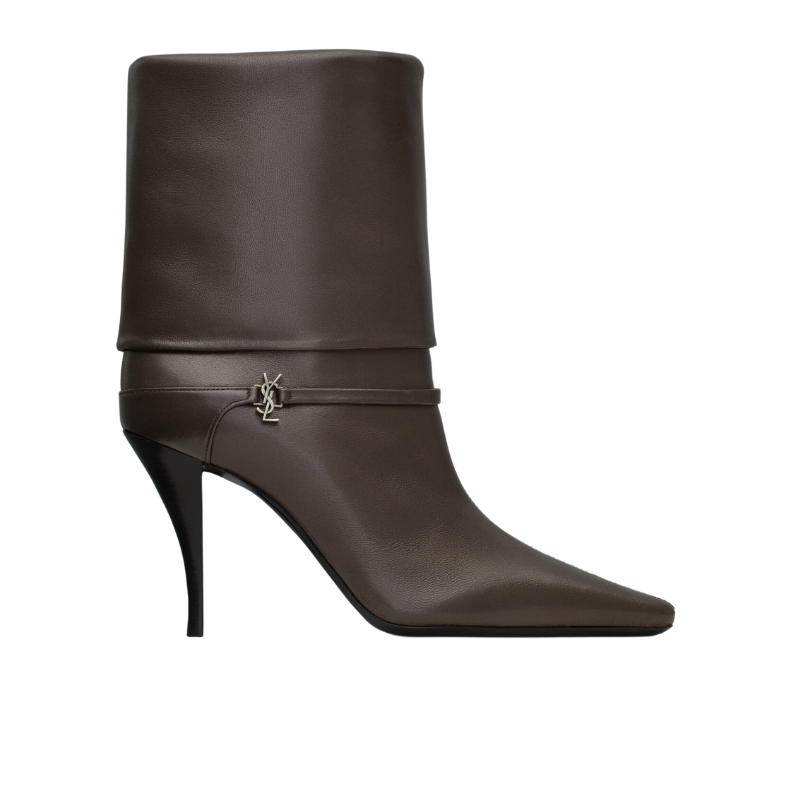 (W) 생로랑 니키 스무스 레더 부티 브라운((W) Saint Laurent Niki Booties in Smooth Leather Brown) - 1