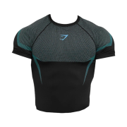 Gymshark Onyx 5.0 Seamless Muscle Fit T-Shirt Black Brand Blue